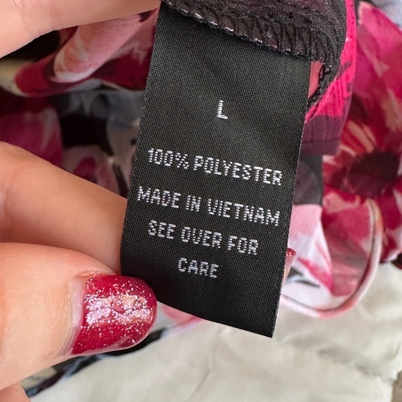 Alyx black with floral long sleeve blouse size large - Picture 9 of 9